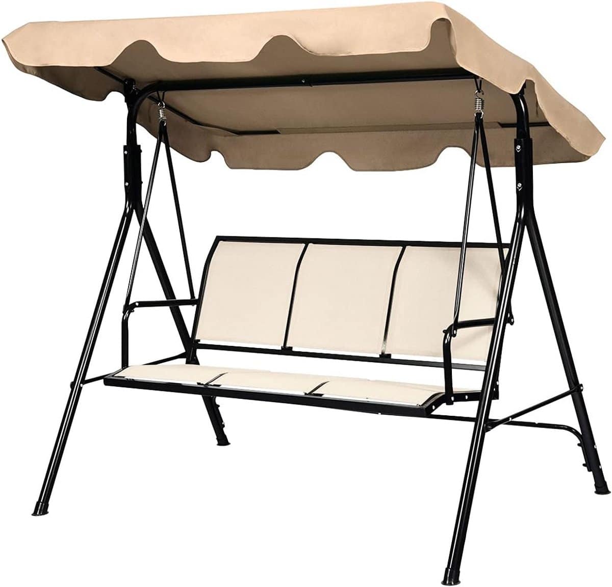 3 zits schommelbank met zonnedak en rugleuning comfortabele tuinschommel voor