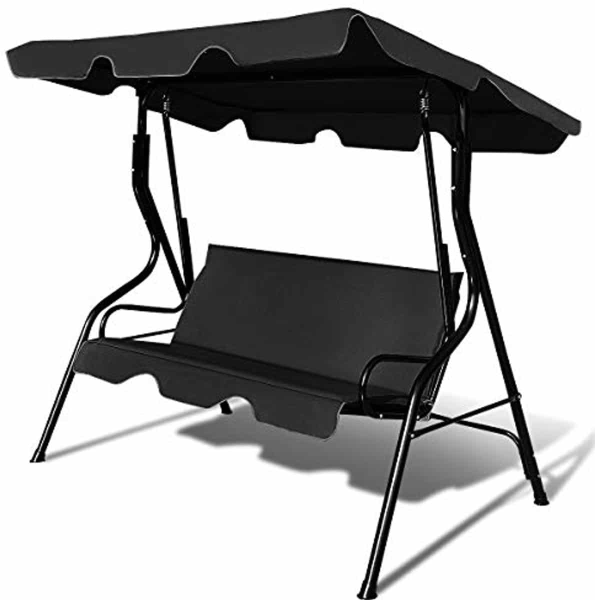 3 zits tuinschommel met zonnedak en ergonomisch ontwerp schommelbank tot