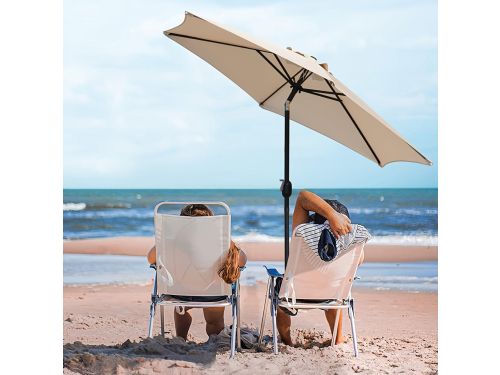 360° Draaibare Zweefparasol - Grote Vierkante Buitenparasol met Sterk Ijzeren