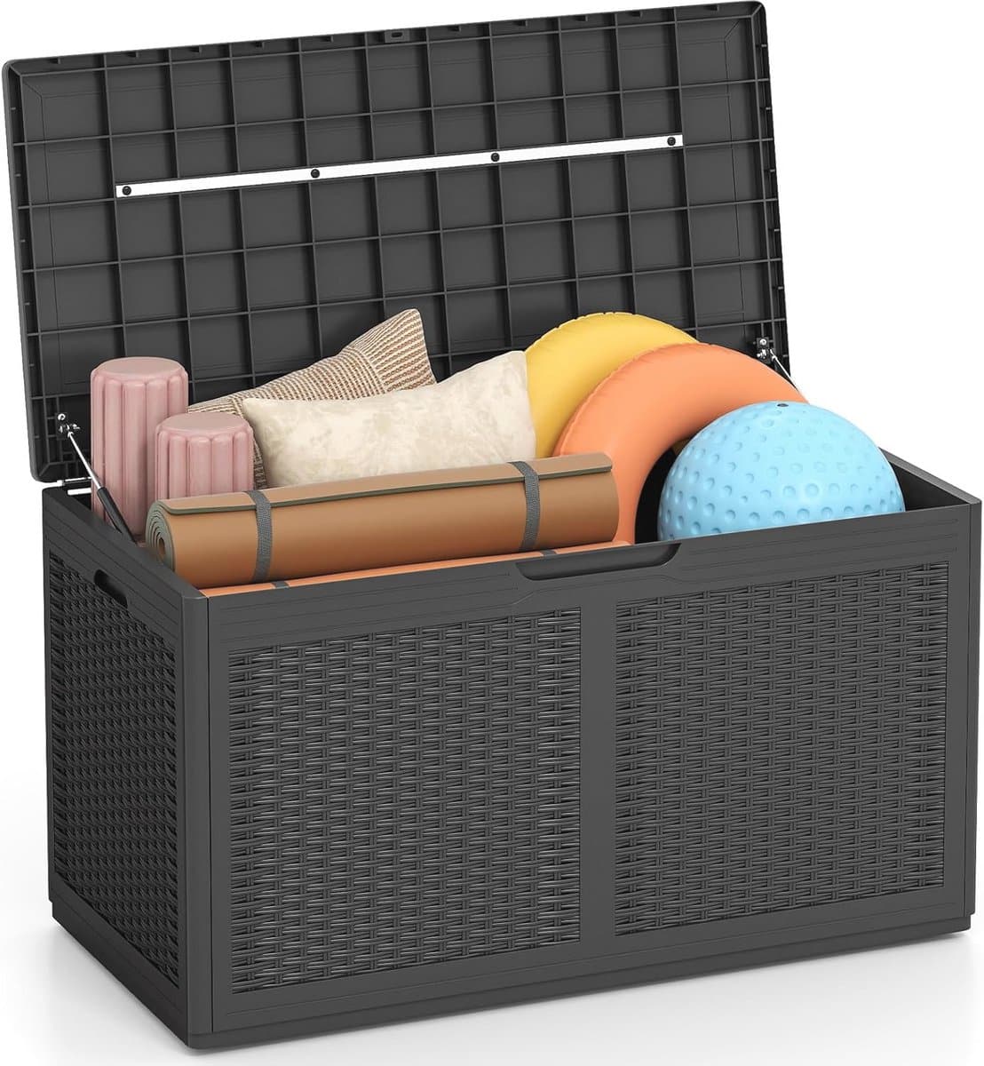 380 liter waterdichte tuinbox met deksel en wielen