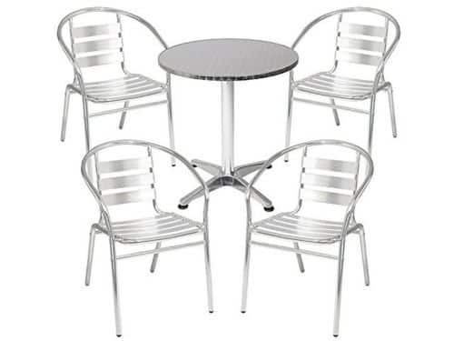 4-delig bistroset met ronde aluminium tafel Ø 60 cm en