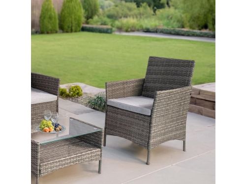 4-delig Rattan Tuinmeubel Set - Bank, 2 Stoelen & Tafel
