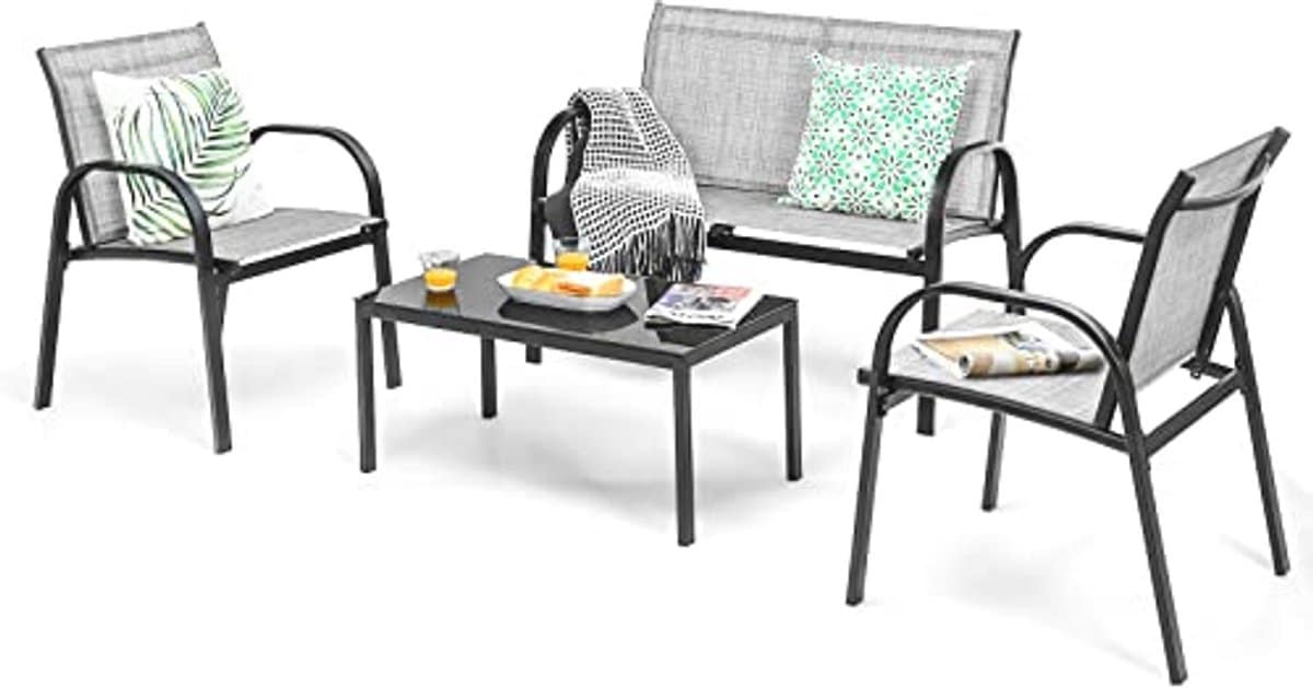 4 delige tuinmeubelset voor 4 personen balkonset met stoelen en