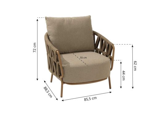 4 Seasons Biarritz living chair amber with 2 cushions