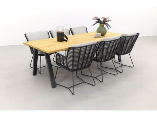 4 Seasons Fabrice Antraciet/Ambassador 240x100 cm. tuinset - 7 delig