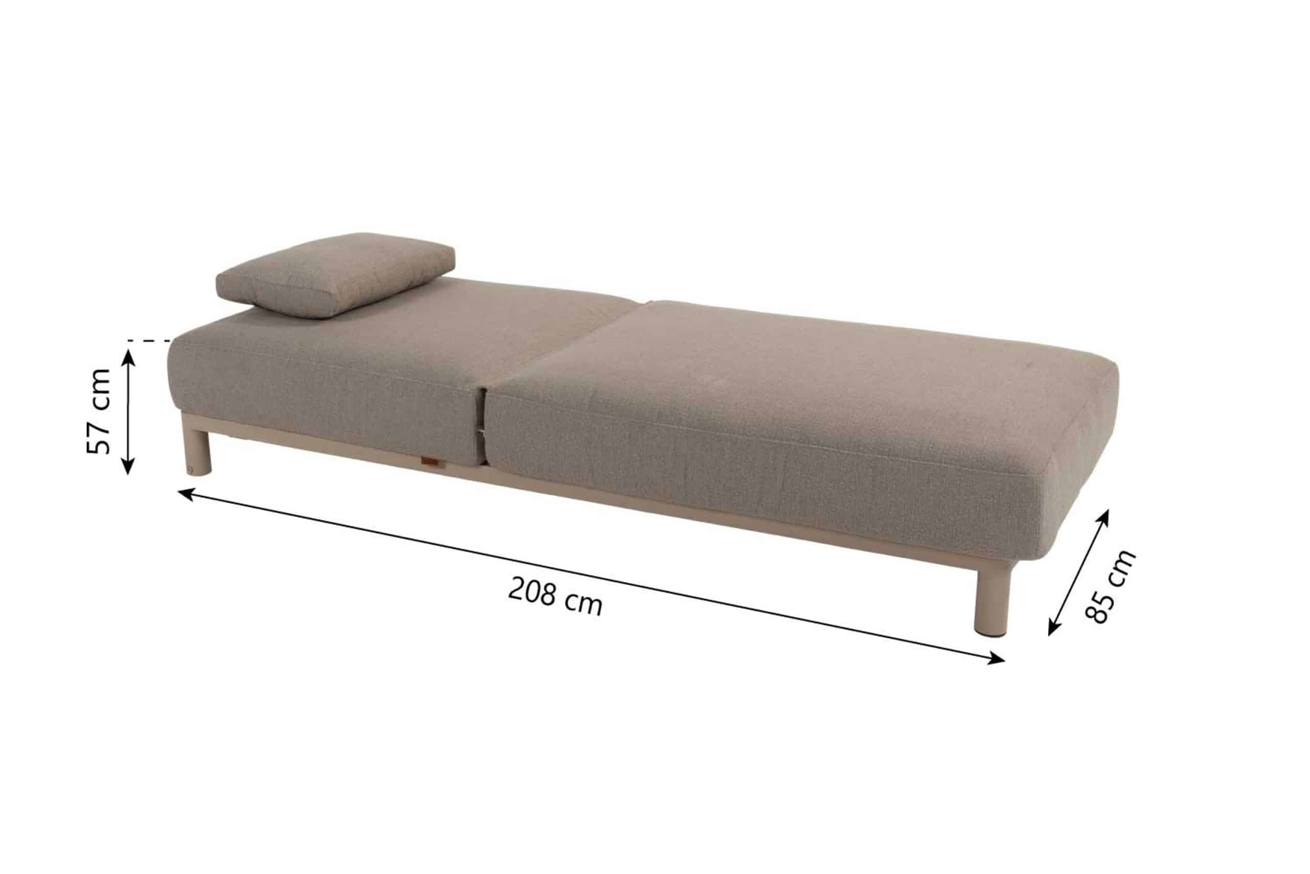 4 seasons madeira sunbed with cushion and head support latte