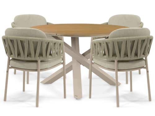 4 Seasons Outdoor Calma/Ancona 125 cm dining tuinset 5-delig