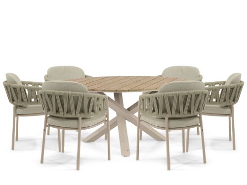 4 Seasons Outdoor Calma/Ancona 150 cm dining tuinset 7-delig