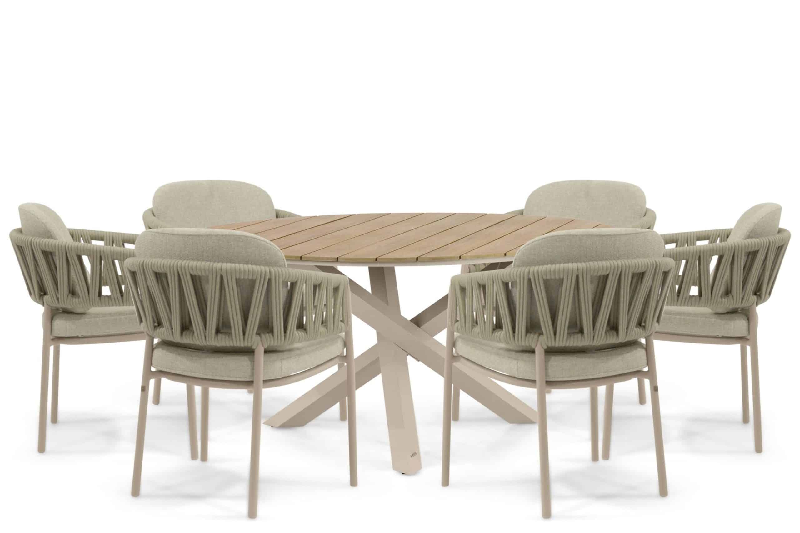 4 seasons outdoor calma/ancona 150 cm dining tuinset 7 delig