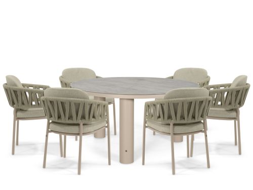 4 Seasons Outdoor Calma/Arancia 150 cm dining tuinset 7-delig