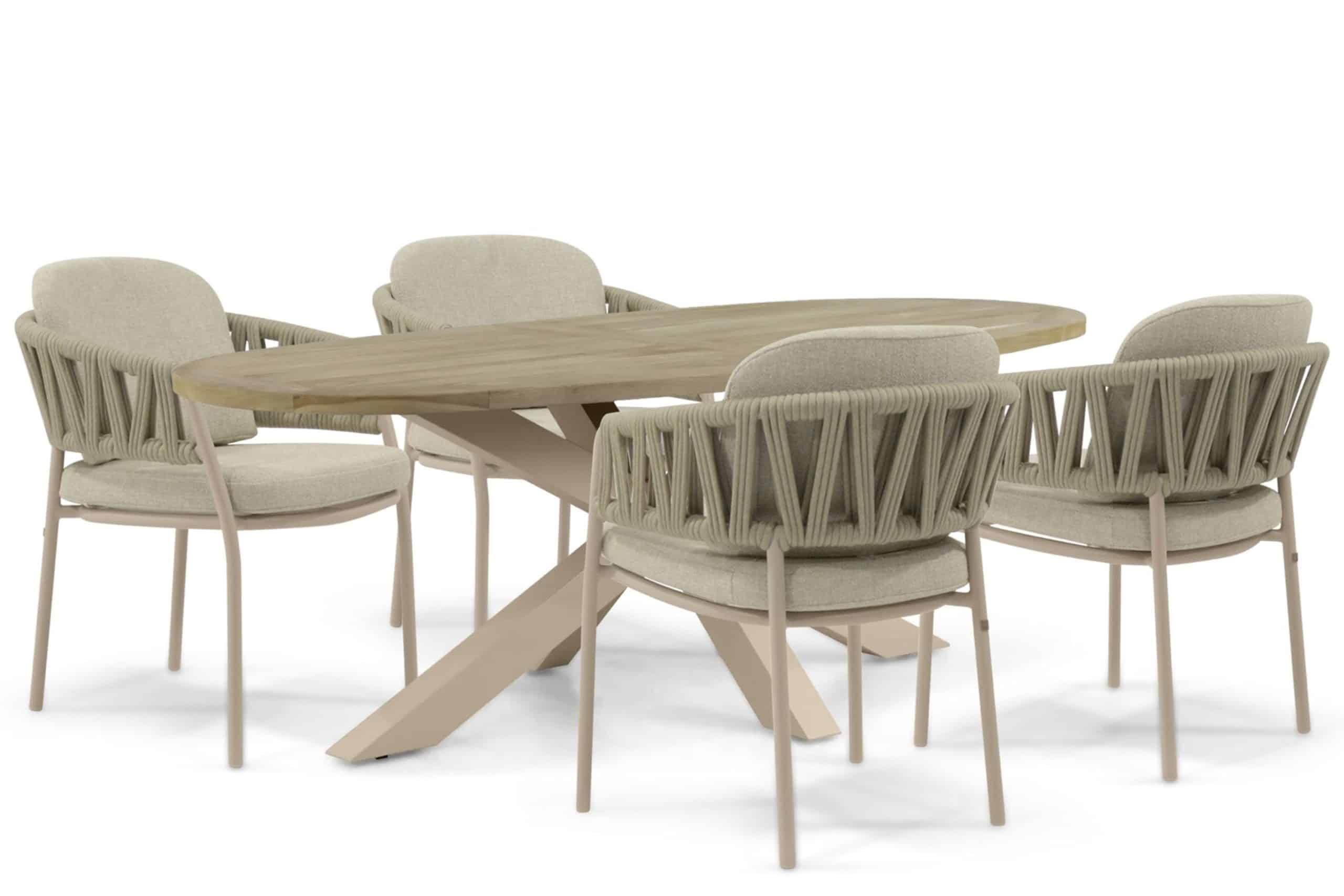 4 seasons outdoor calma/brookline 200×110 cm dining tuinset 5 delig