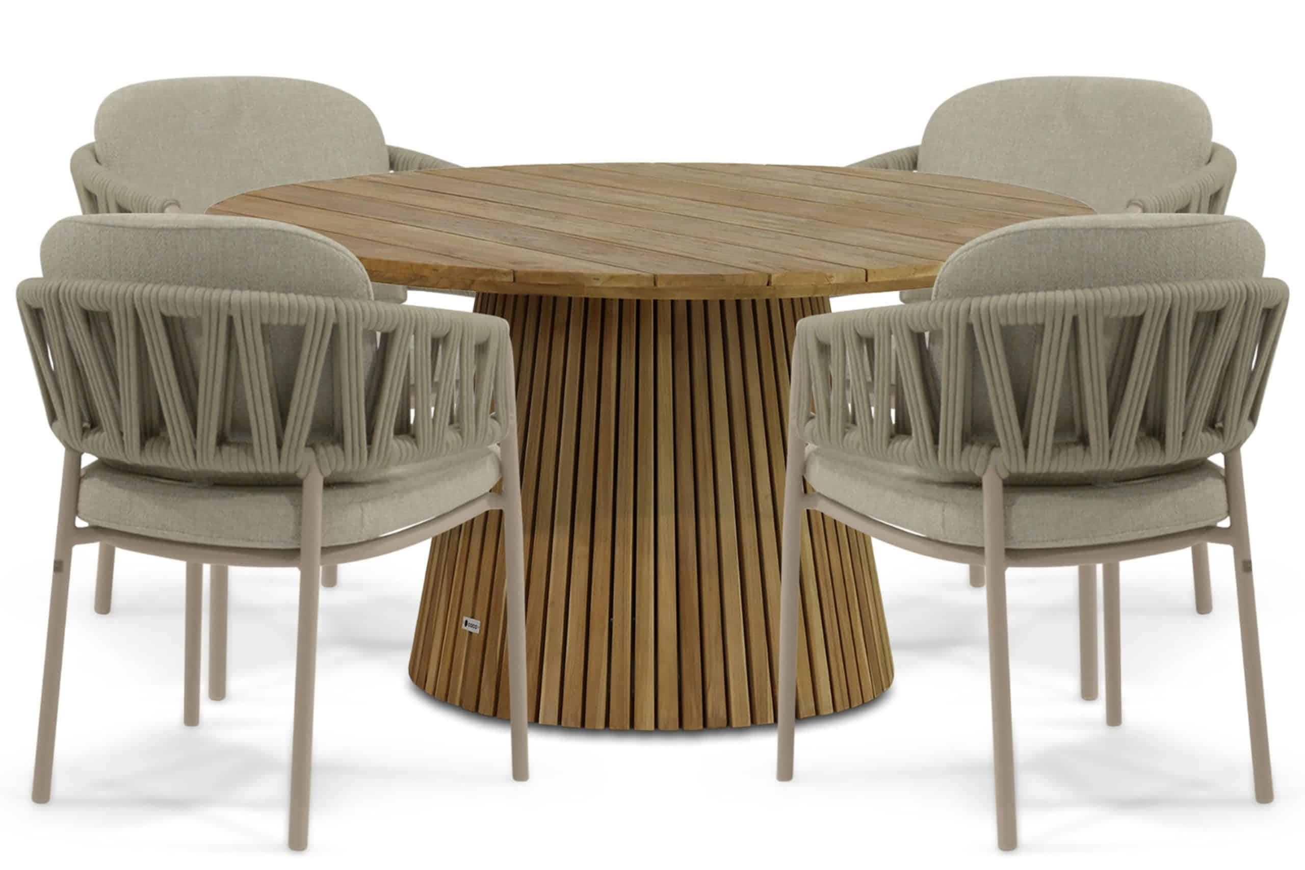 4 seasons outdoor calma/fungo 140 cm dining tuinset 5 delig