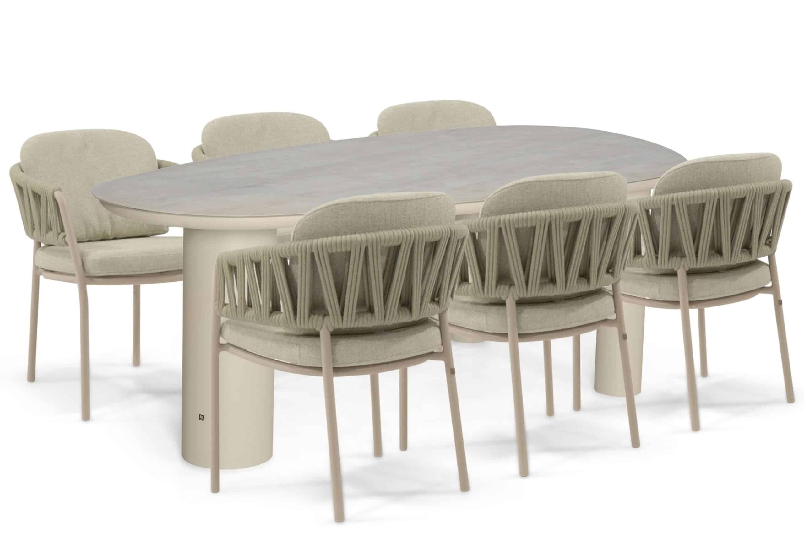 4 seasons outdoor calma/guave 240×120 cm dining tuinset 7 delig