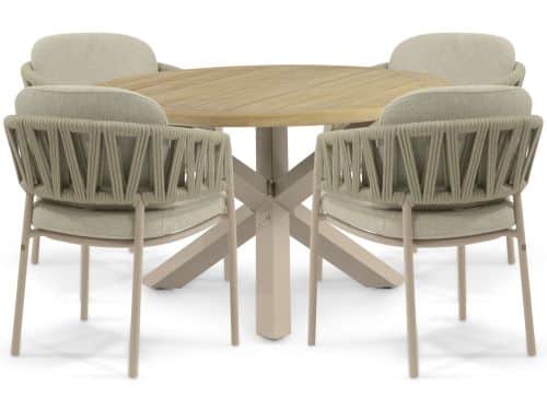 4 Seasons Outdoor Calma/Rockville 120 cm dining tuinset 5-delig