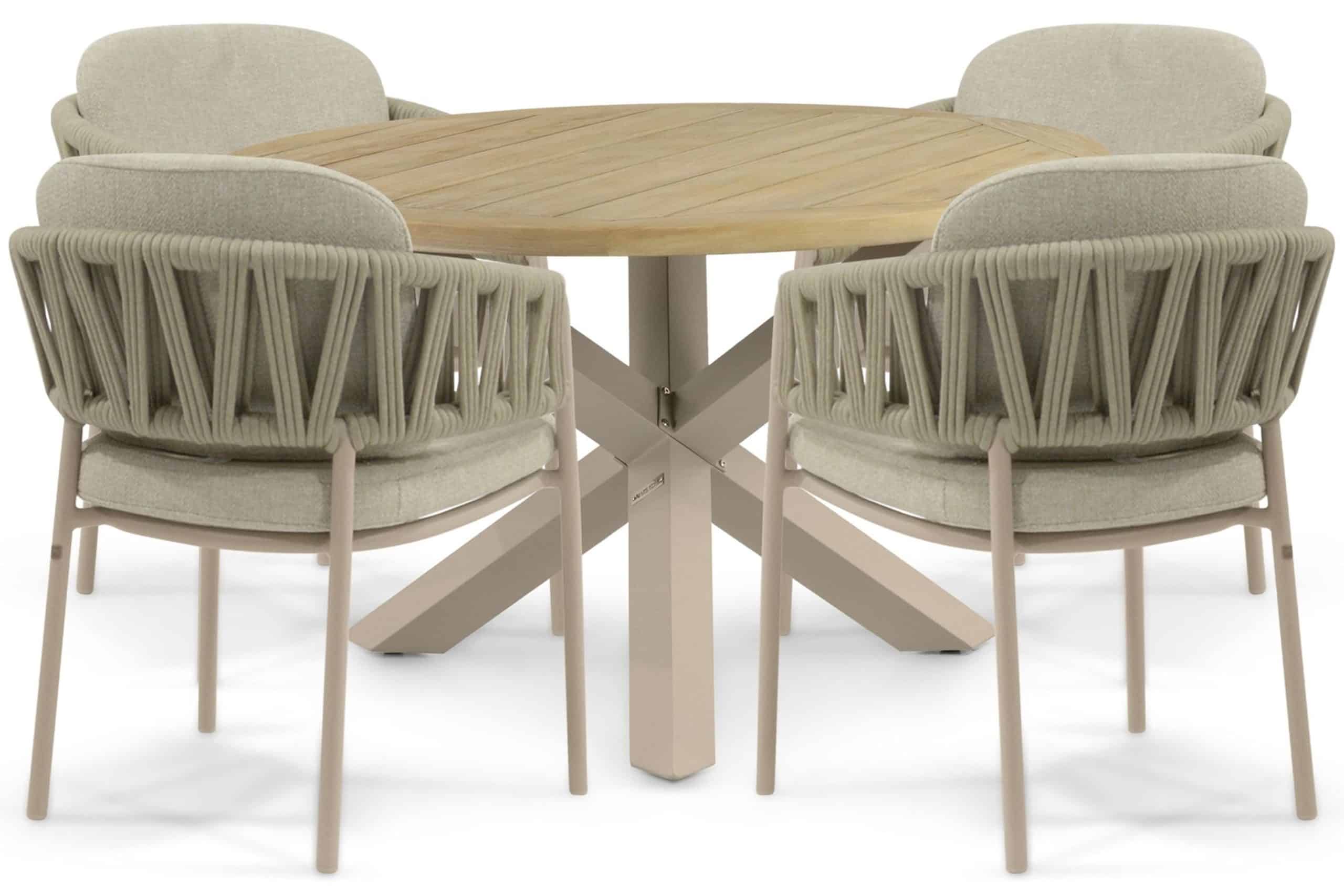 4 seasons outdoor calma/rockville 120 cm dining tuinset 5 delig