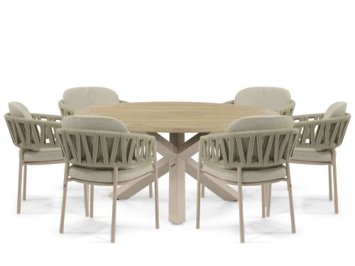 4 Seasons Outdoor Calma/Rockville 160 cm dining tuinset 7-delig