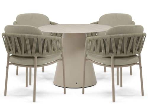 4 Seasons Outdoor Calma/Serino 100 cm dining tuinset 5-delig