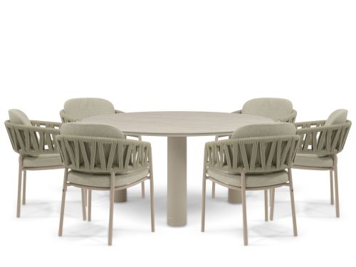 4 Seasons Outdoor Calma/Trino 158 cm dining tuinset 7-delig