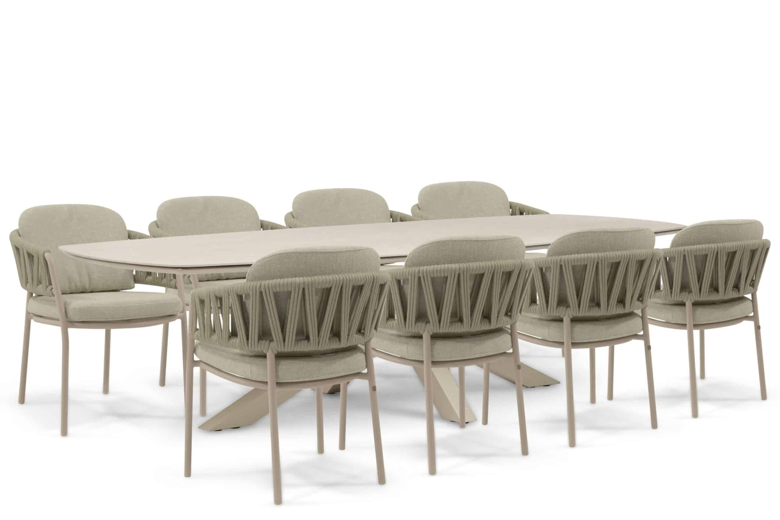 4 seasons outdoor calma/voyage 300×120 cm dining tuinset 9 delig