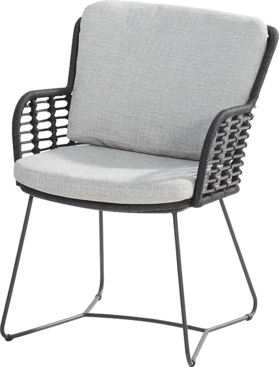 4 seasons outdoor fabrice lounge dining stoel donker grijs
