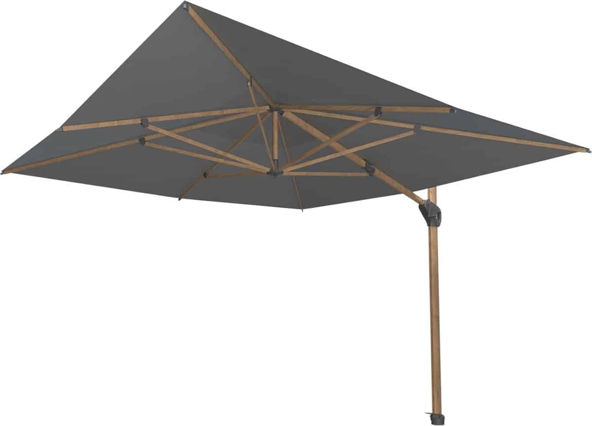 4 seasons outdoor hacienda zweefparasol 300×400 antraciet/houtlook frame