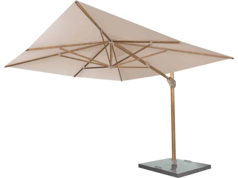 4 Seasons Outdoor Hacienda Zweefparasol 300x400 - Sand/Houtlook Frame