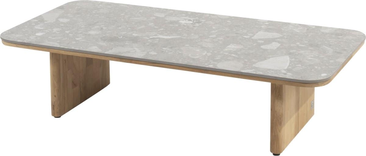 4 seasons outdoor lucas terrazzo salontafel teak 120x60x30 cm