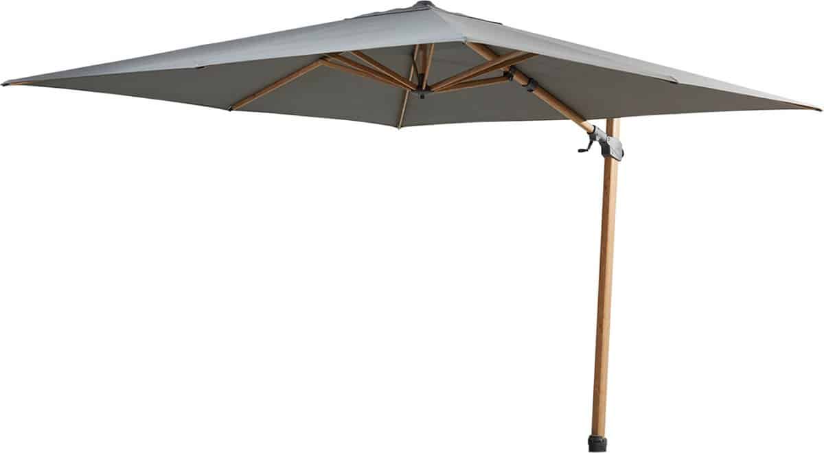 4 seasons outdoor siesta premium zweefparasol 300×300 antraciet/houtlook frame