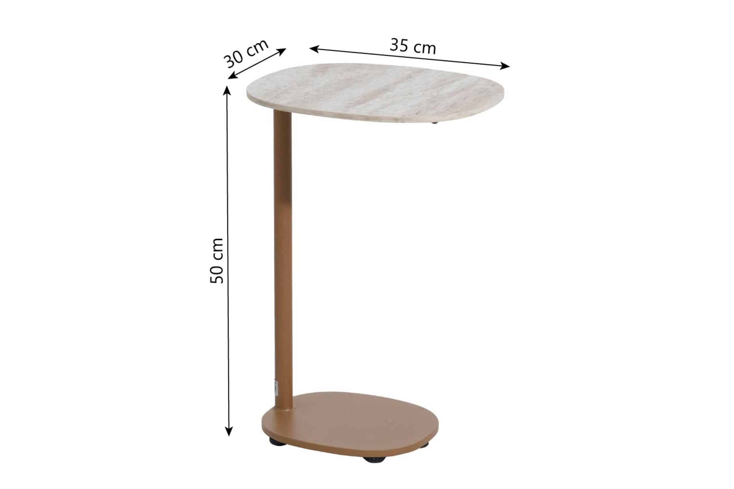 4 seasons sofie support table ceramic travertin 35 x 30 x 50 cm amber