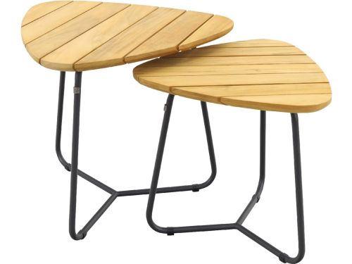 4 Seasons Verdi set van 2 teak driehoekige salontafels