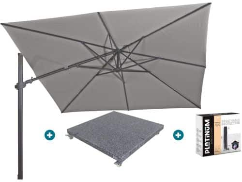 4-Seasons zweefparasol Siesta Premium 300 x 300 - Charcoal met