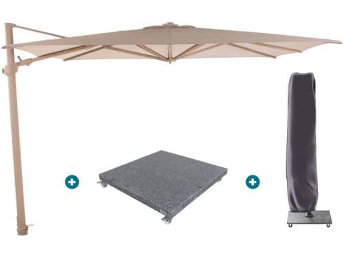 4-Seasons zweefparasol Siesta Premium 300 x 300 - Latte met