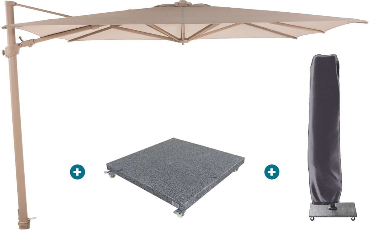 4 seasons zweefparasol siesta premium 300 x 300 latte met