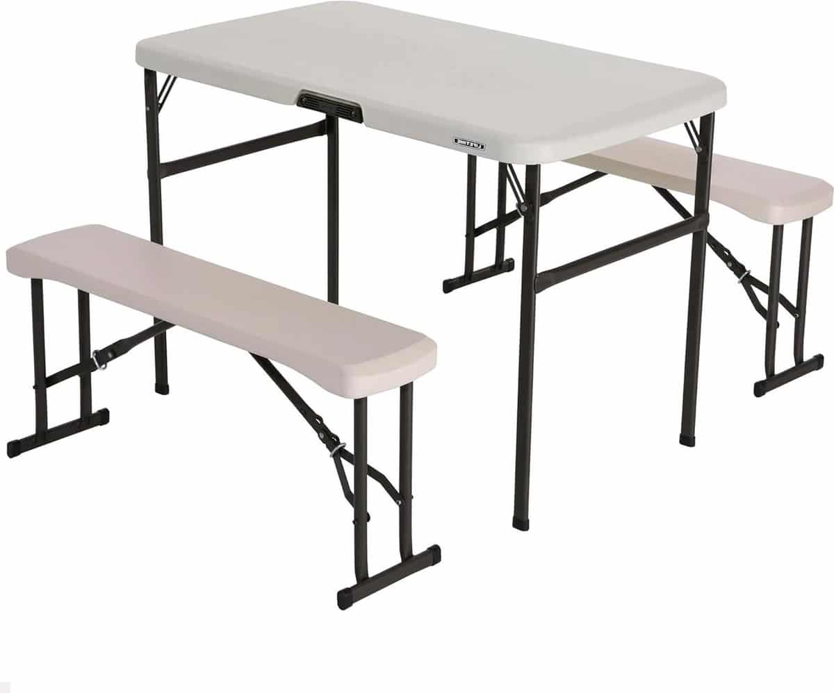 42 inch (107 cm) recreatie klaptafel set amandel