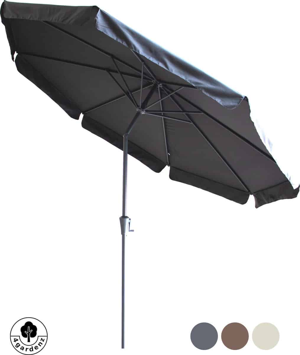 4gardenz® parasol rond 300 cm met volant kantelbaar
