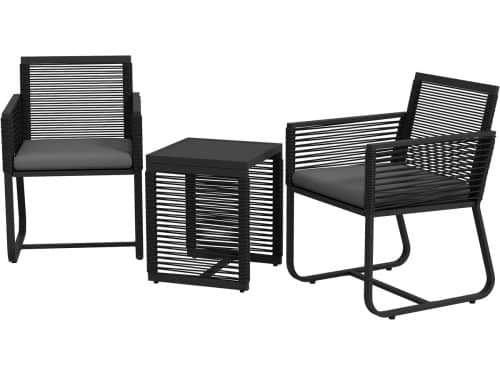 4goodz 3-delige Bistroset modern design -Zwart/Grijs