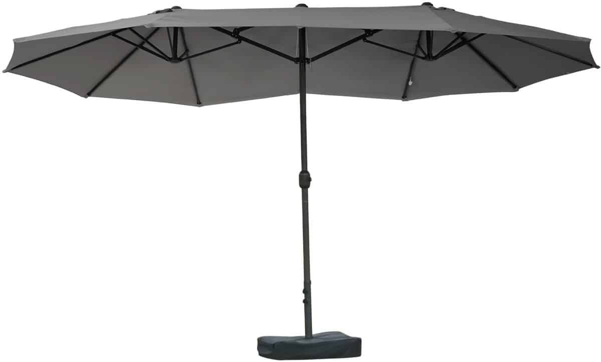 4goodz duo parasol set met parasolvoet 460×270 cm brede parasol
