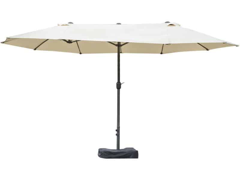 4goodz Duo-parasol-set met Parasolvoet - brede parasol 460x270 cm
