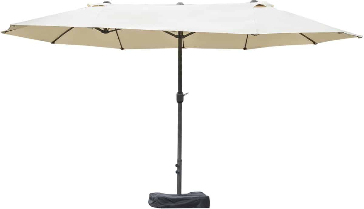 4goodz duo parasol set met parasolvoet brede parasol 460×270 cm