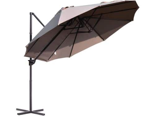 4goodz Zweefparasol XL 270x 440 cm - Taupe