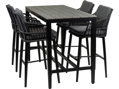 5-delige barset | 4 Isabel barstoelen Black | Cyprus bartafel