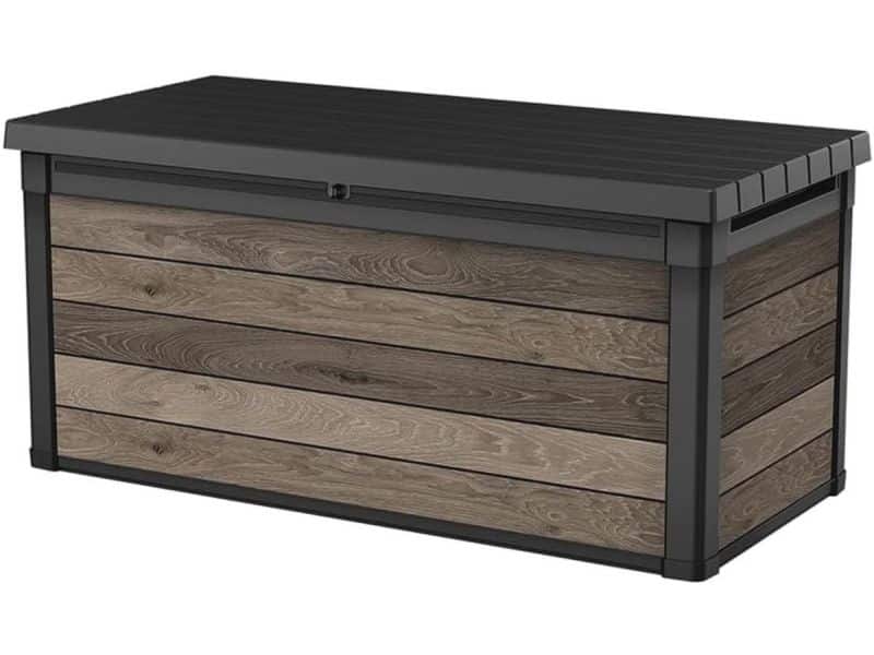 570 Litre Tuin Opbergbox met Houteffect en Zitfunctie