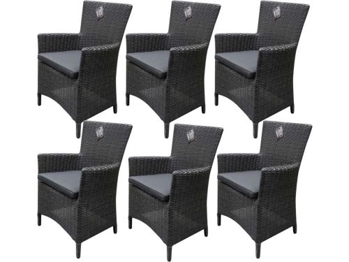 6 stuks Capri dining tuinstoel antraciet