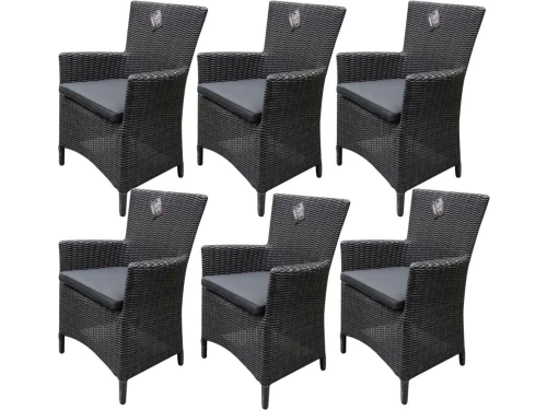 6 stuks Capri dining tuinstoel antraciet