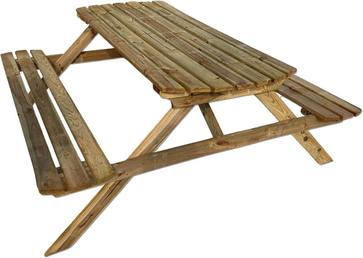 6 zits houten picknickbank met parasolgat duurzaam en modern voor