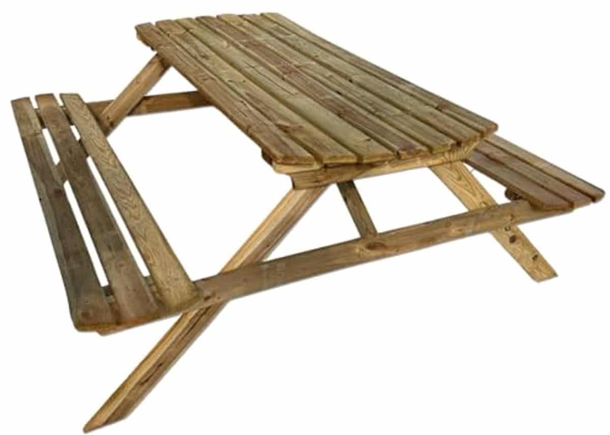 6 zits houten picknickbank met parasolgat duurzaam en modern voor