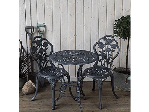 65 cm Bistroset in Leigrijs - Weerbestendig Tuinmeubelset