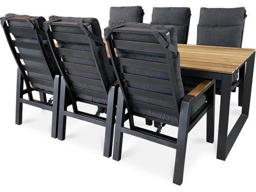 7-delige tuinset | Como Dining verstelbare tuinstoel antraciet | Taste