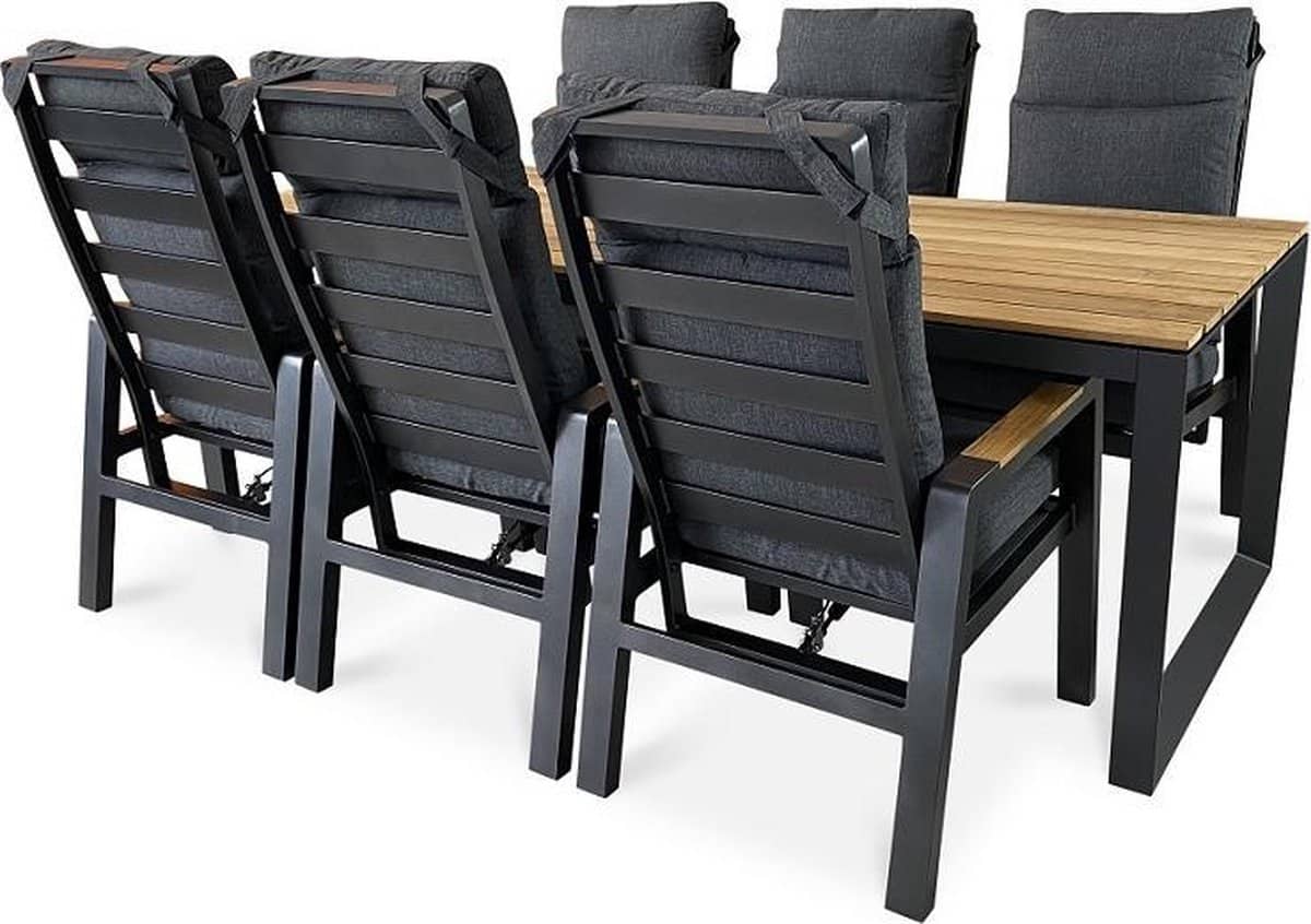 7 delige tuinset | como dining verstelbare tuinstoel antraciet | taste