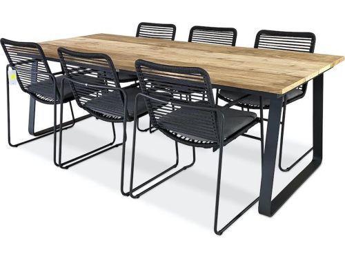 7-delige tuinset | Elba Rope tuinstoel antraciet | 4 Seasons